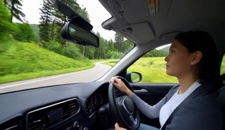 RewardForcing, driving scene at 13–15 seconds: the scene has degraded