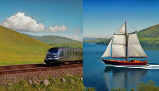 TANGO, train and boat scene, 5–8 seconds
