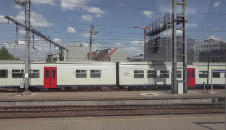Input video frame: trains on parallel railway tracks